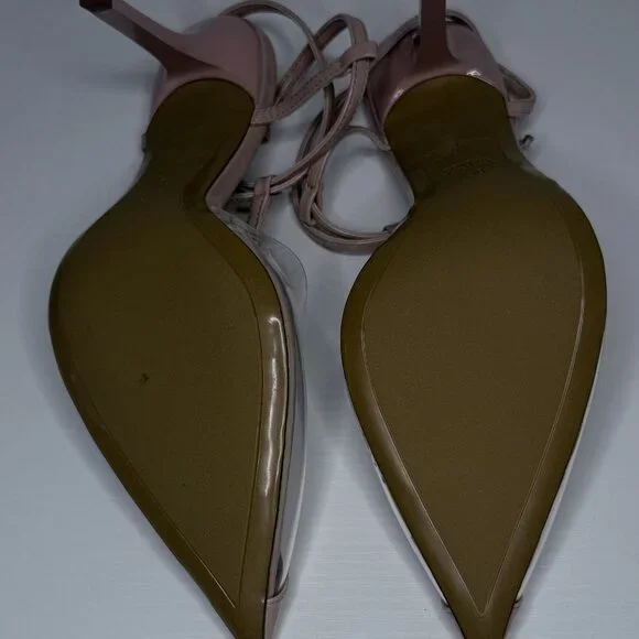 Zara Transparent Slingback Heels Nude Pointed Toe - Picture 4 of 4